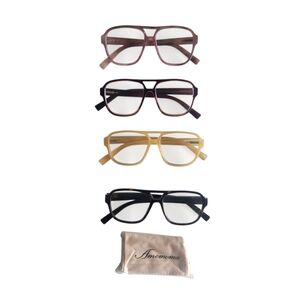 4 Pack NEW  Retro Aviator Oversized Reading Glasses Blue Light Block +2.50